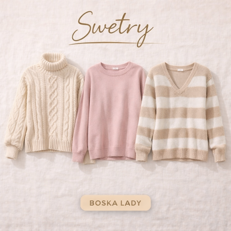 Swetry damskie Boska Lady – modne, ciepłe i stylowe swetry, eleganckie i casualowe modele na każdą okazję