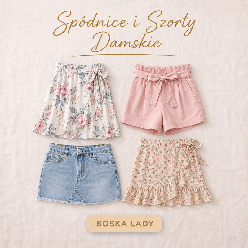 Spódnice i szorty damskie Boska Lady – modne fasony, jeansowa spódnica, kwiatowe spódnice i eleganckie szorty na lato