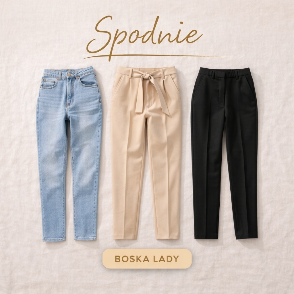 Spodnie damskie Boska Lady – modne jeansy, eleganckie i klasyczne spodnie, stylowe modele na każdą okazję