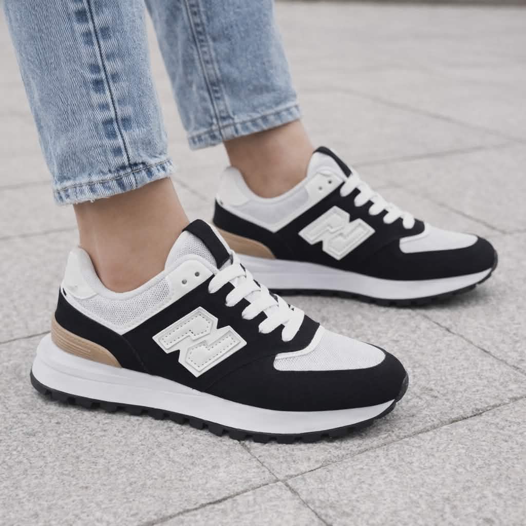 Damskie sneakersy czarno białe na co dzień – wygodne buty casual