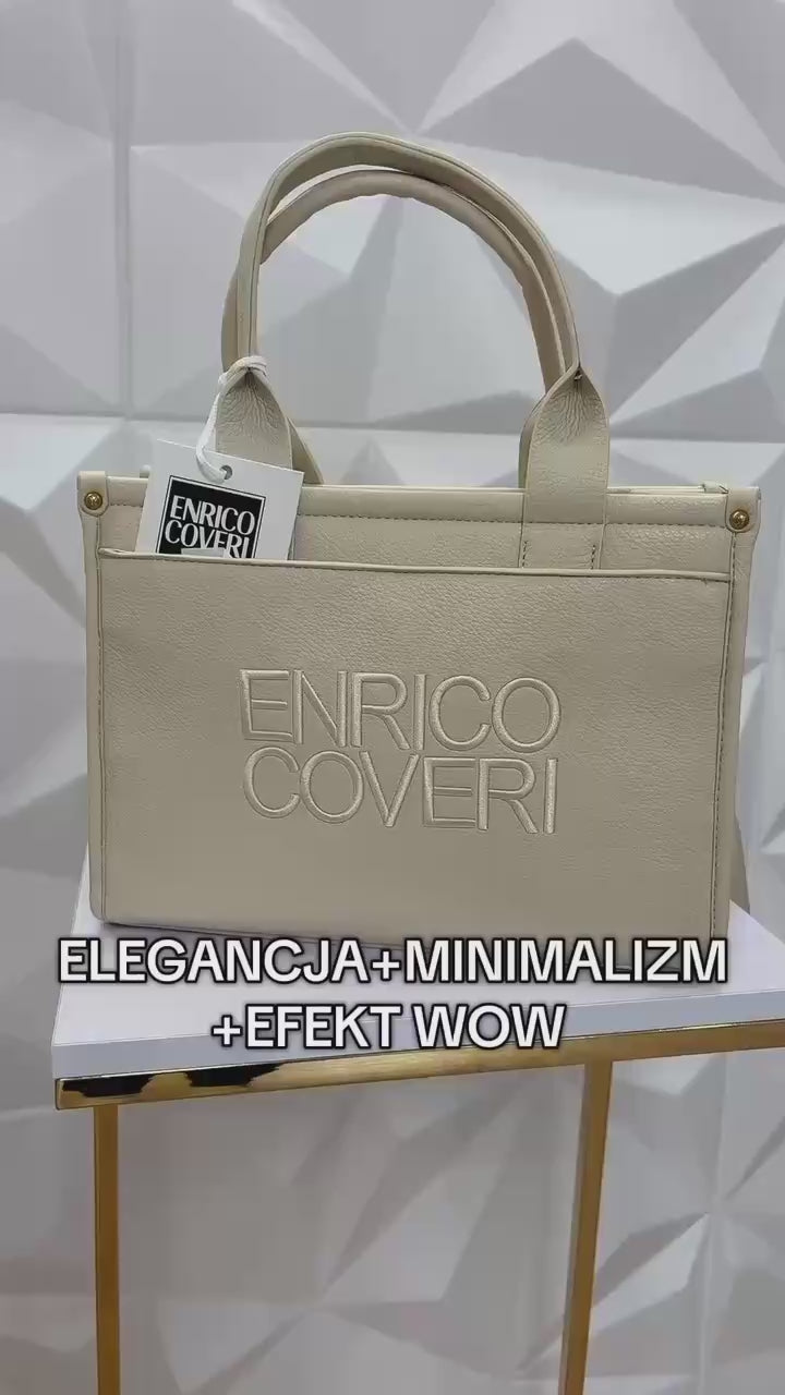 Torebka damska Enrico Coveri czarna elegancka shopper