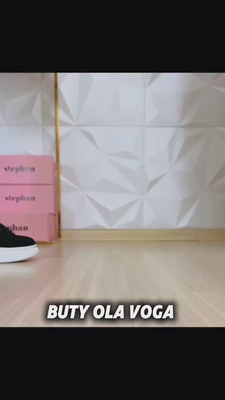 Sneakersy damskie Ola Voga czarne premium na platformie
